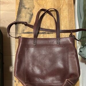 Elegant Brown Leather Tote Bag